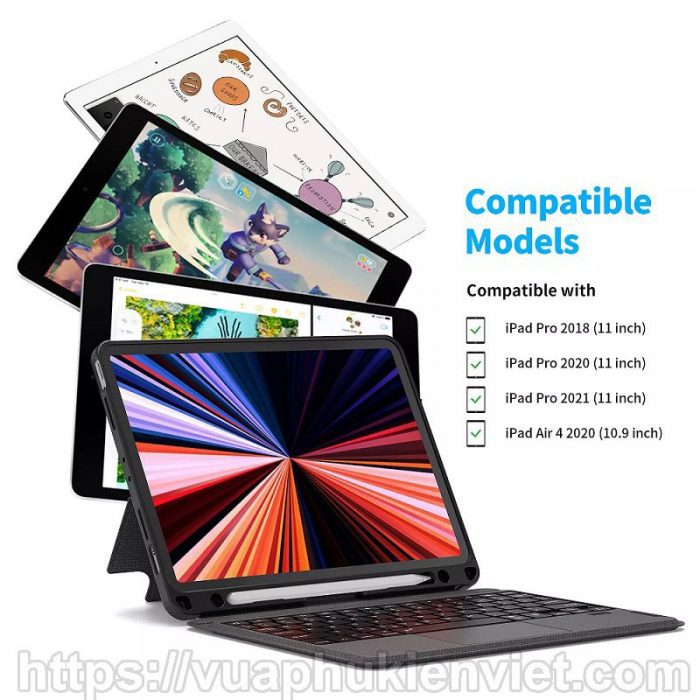 BÀN PHÍM WIWU MAG TOUCH IPAD KEYBOARD CASE CHO IPAD PRO 12.9/IPAD M1/IPAD AIR - Hình ảnh 8