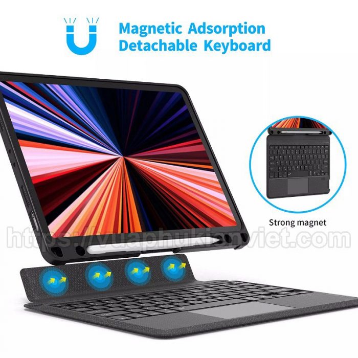 BÀN PHÍM WIWU MAG TOUCH IPAD KEYBOARD CASE CHO IPAD PRO 12.9/IPAD M1/IPAD AIR - Hình ảnh 6