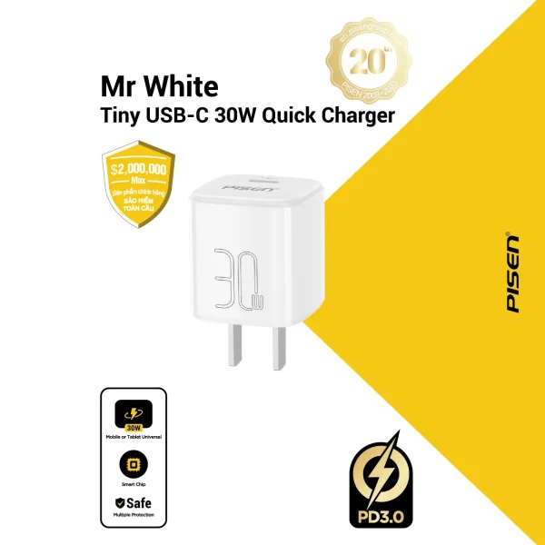 CỦ SẠC 30W PD PISEN TS-C175 (BH18T) - Ảnh 2
