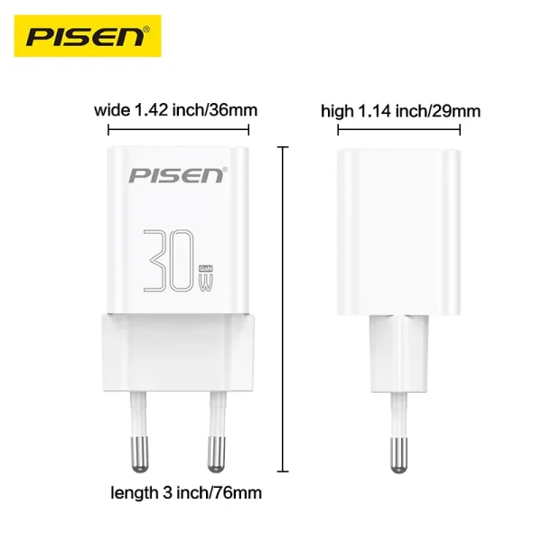 CỦ SẠC 30W PISEN GAN TC-082C30G (BH18T) - Ảnh 2