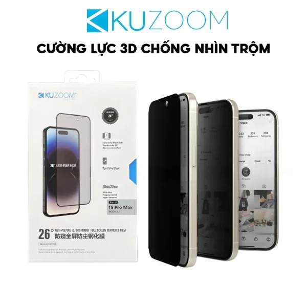 CƯỜNG LỰC IPHONE KUZOOM CHỐNG NHÌN TRỘM - Ảnh 2