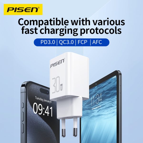 CỦ SẠC 30W PISEN GAN TC-082C30G (BH18T) - Ảnh 3