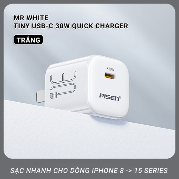 CỦ SẠC 30W PD PISEN TS-C175 (BH18T) - Ảnh 3