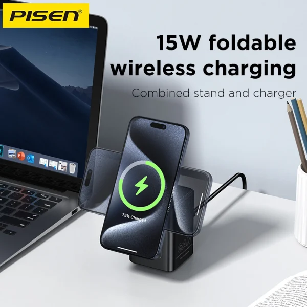 TRẠM SẠC 45W PISEN DESTOP MAGSTATION TP-C25 (BH18T) - Ảnh 4