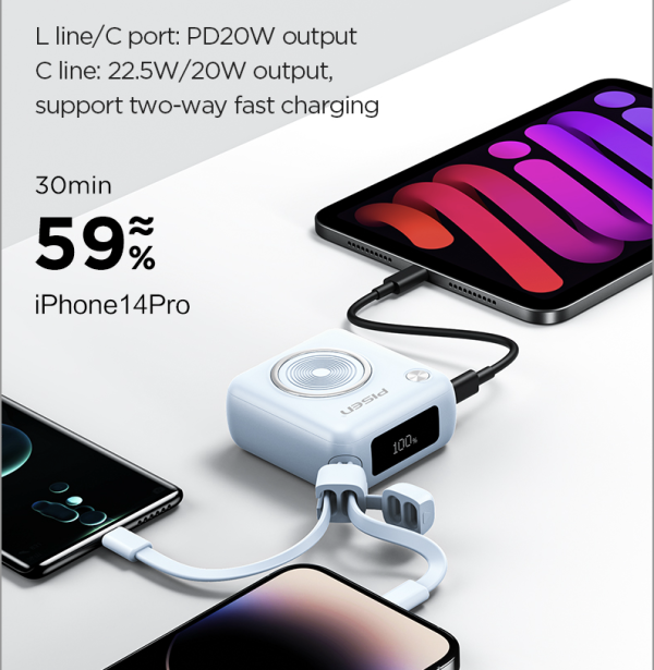 PIN DỰ PHÒNG 10.000MAH PISEN TP-D105 (BH18T) - Hình ảnh 4
