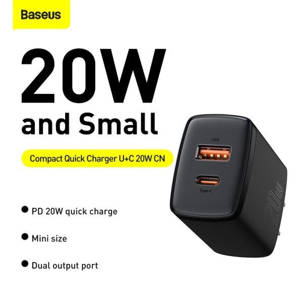 CỦ SẠC 20W 2 CỔNG U+C BASEUS (BH6T) - Ảnh 3