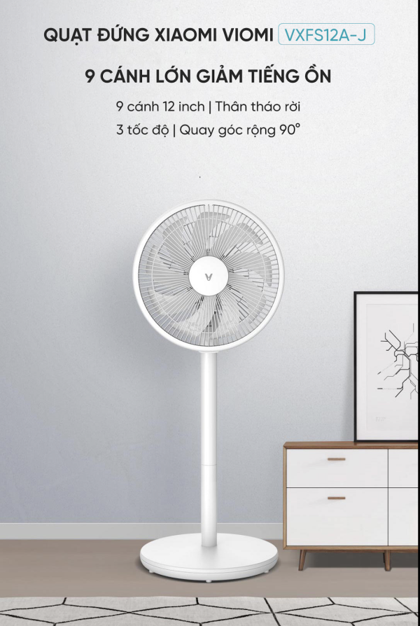 QUẠT CÂY ĐỨNG 9 CÁNH XIAOMI VIOMI VXFS12A-J (BH6T) - Ảnh 4