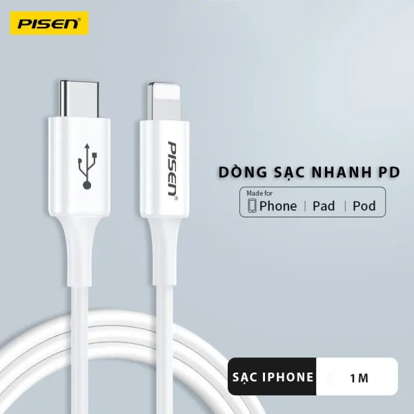 CÁP SẠC C TO L PISEN CL-PD-1000 (BH18T) - Ảnh 4
