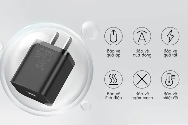 CỦ SẠC 20W BASEUS SUPER SI 1 CỔNG TYPE C CCSUP-A01 - Ảnh 4